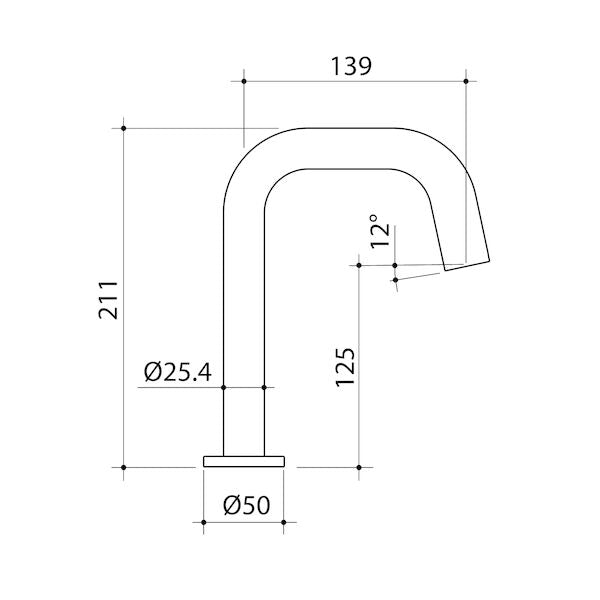 Caroma Smart Command Series 3 Hob Outlet Trim Kit - Standard Flow