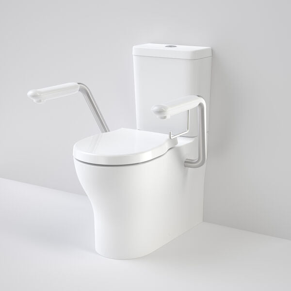 Caroma Caroma Opal® Cleanflush Easy Height Wall Faced Close Coupled Suite with Double Flap Seat and Armrest