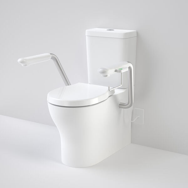 Caroma Opal® Cleanflush Easy Height WFCC Suite with Double Flap Seat and Nurse Call Armrest Left