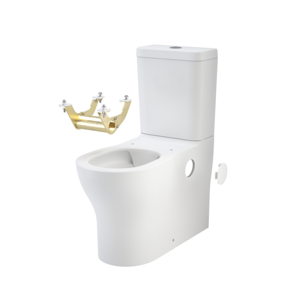 Caroma Opal® Cleanflush Easy Height Wall Faced Close Coupled Suite with Armrest Mounting Kit
