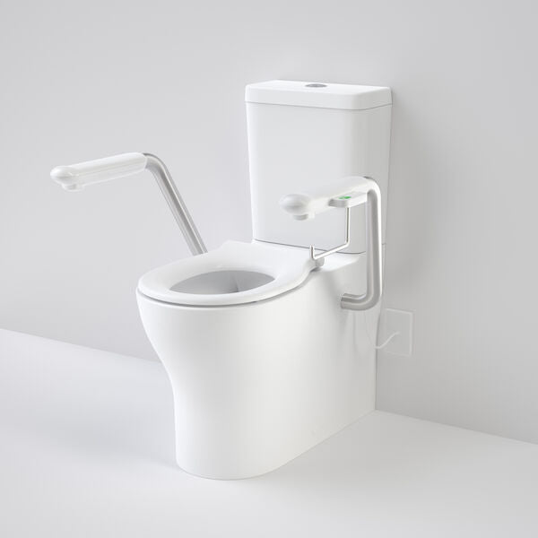 Caroma Opal® Cleanflush Easy Height Wall Faced Close Coupled Suite with Single Flap Seat and Nurse Call Armrest Left