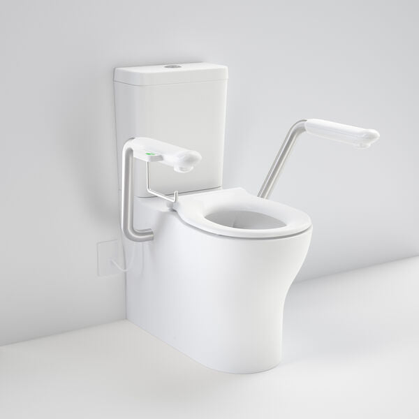 Caroma Opal® Cleanflush Easy Height WFCC Suite with Single Flap Seat and Nurse Call Armrest Right