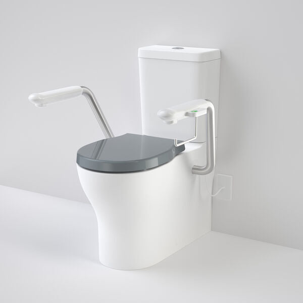 Caroma Opal® Cleanflush Easy Height WFCC Suite with Double Flap Seat and Nurse Call Armrest Left