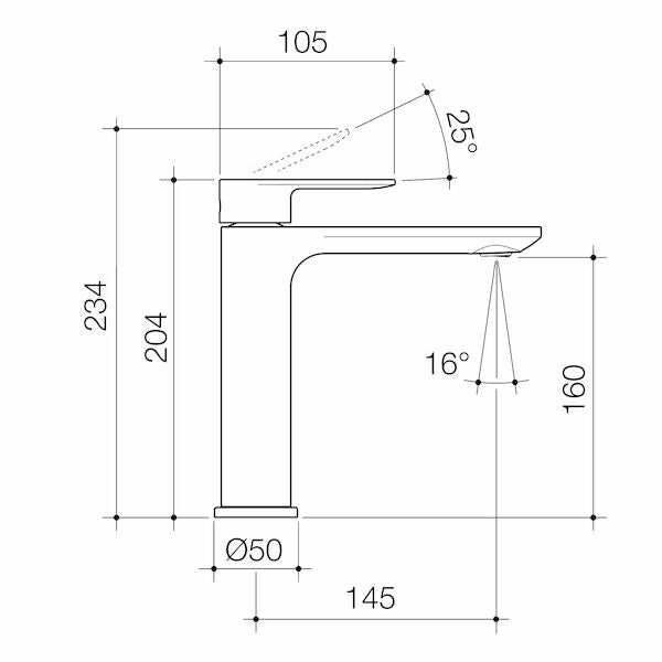 Caroma Urbane® II Mid Tower Basin Mixer - LF
