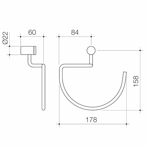 Caroma Titan Towel Ring