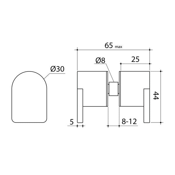 Caroma Shower Door Handle - Lever