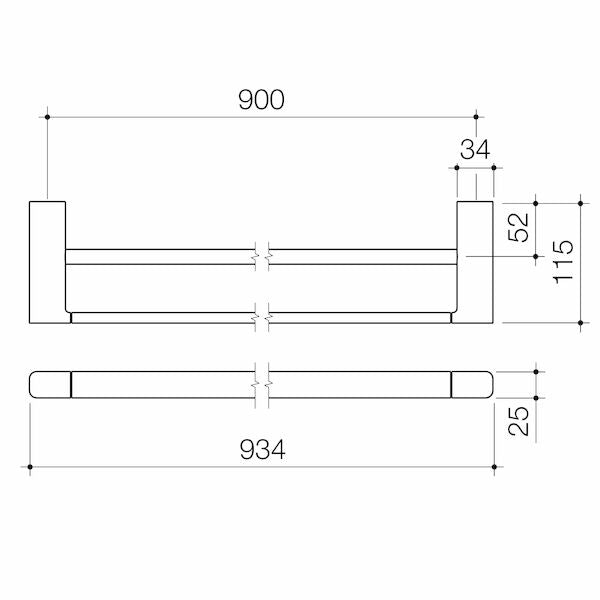 Caroma Luna® Double Towel Rail 930mm