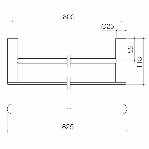 Caroma Urbane® II 825mm Double Towel Rail 