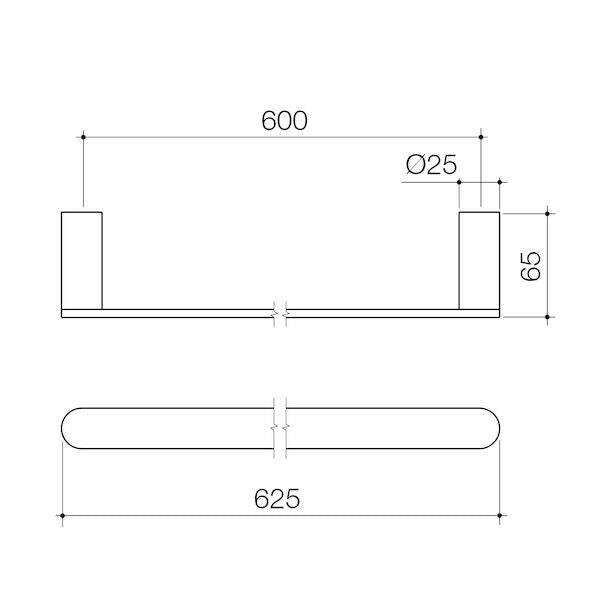 Caroma Urbane® II 625mm Single Towel Rail 