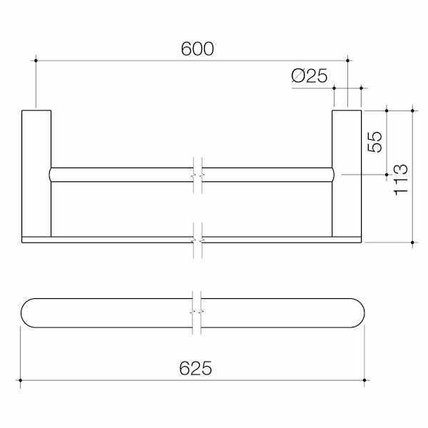 Caroma Urbane® II 625mm Double Towel Rail 