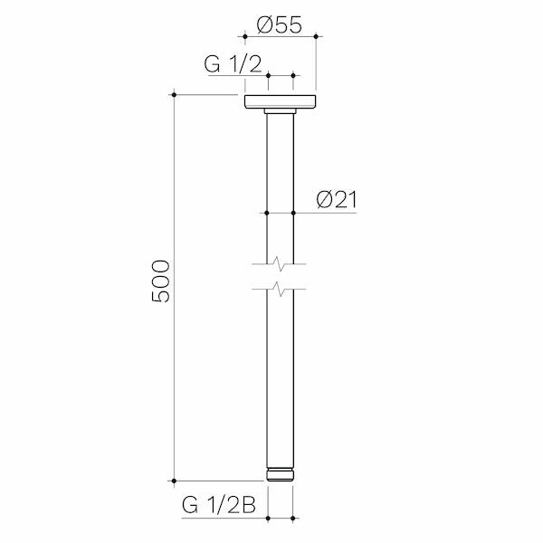 Caroma 500mm Ceiling Shower Arm