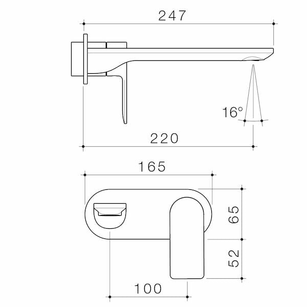 Caroma Urbane II 220mm Wall Basin / Bath Trim Kit - Round Cover Plate - LF
