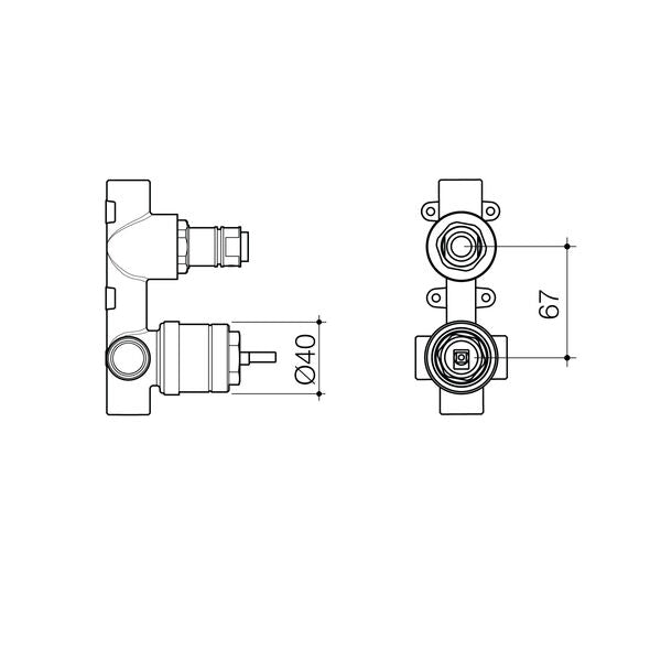 Caroma EasySwitch Universal Bath / Shower Mixer With Diverter Inwall Body