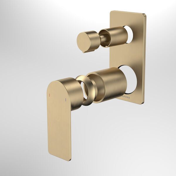 Caroma Urbane II Bath / Shower Mixer With Diverter Trim Kit - Rectangular Cover Plate