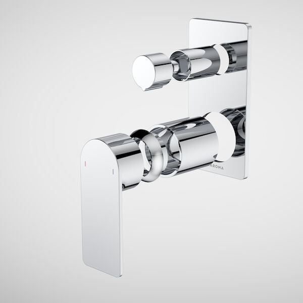 Caroma Urbane II Bath / Shower Mixer With Diverter Trim Kit - Rectangular Cover Plate