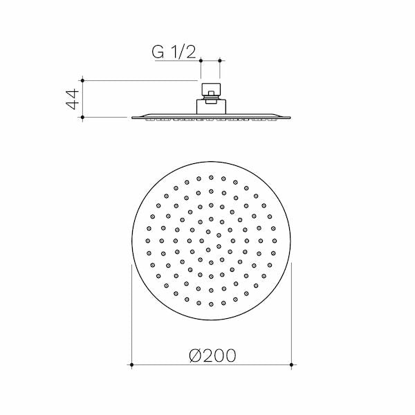 Caroma 200mm Round Rain Shower