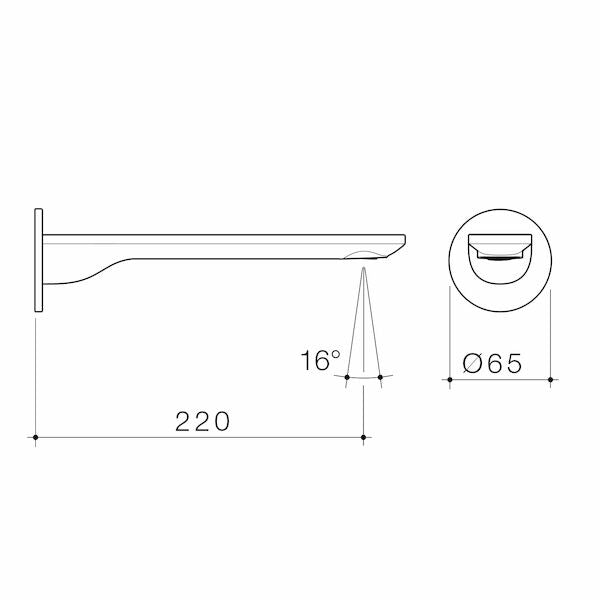 Caroma Urbane® II 220mm Basin / Bath Outlet - Round Cover Plate - LF