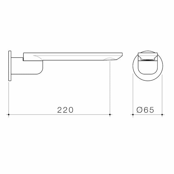 Caroma Urbane® II 220mm Bath Swivel Outlet - Round Cover Plate