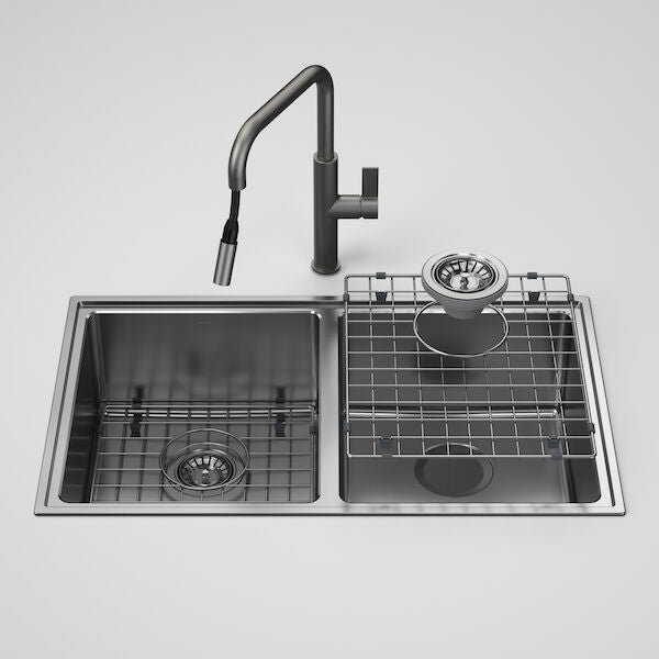 Caroma Urbane® II Double Bowl Sink with Caroma Urbane® II - Pull Out Sink Mixer