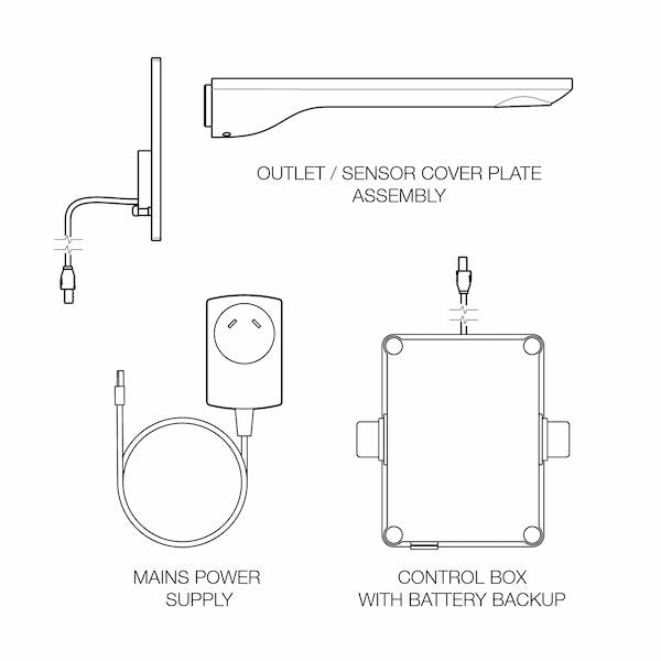 Caroma Urbane® II Sensor 180 Wall Outlet Trim Kit - Lead Free