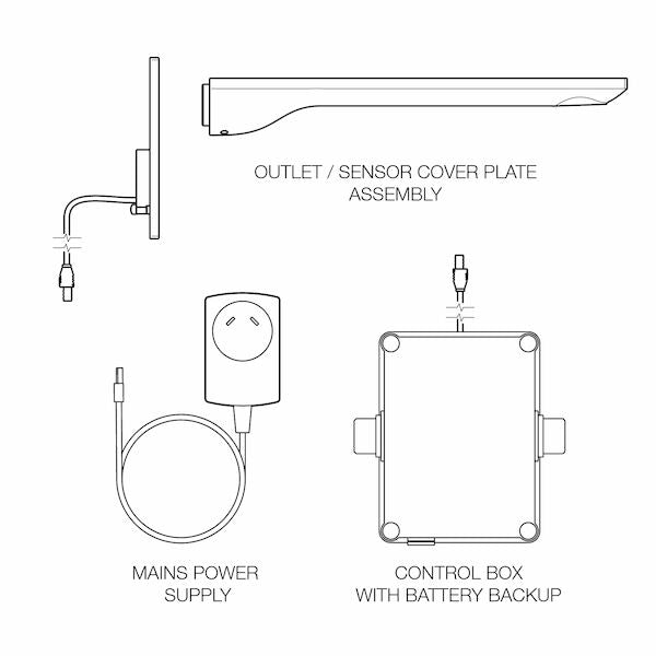 Caroma Urbane® II Sensor 220 Wall Outlet Trim Kit - Lead Free