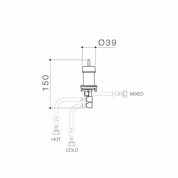 Caroma Universal Hob Mixer Body - Lead Free