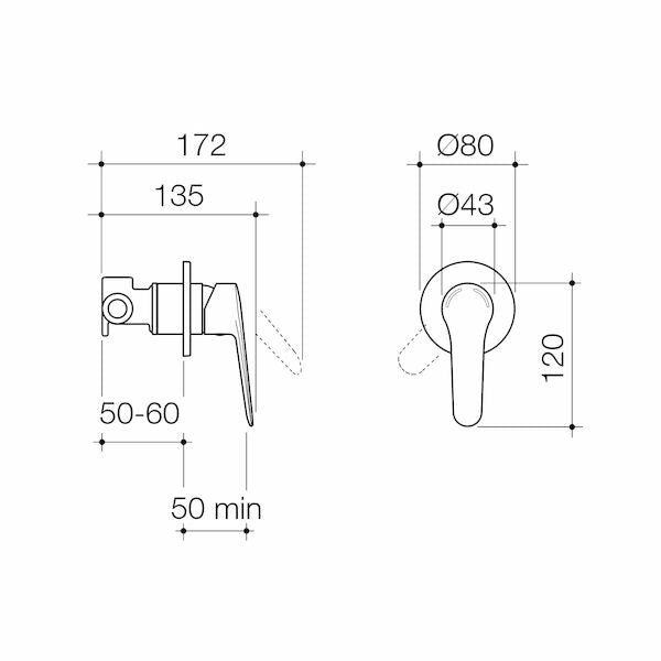 Caroma Opal® Bath/ Shower Mixer H/C