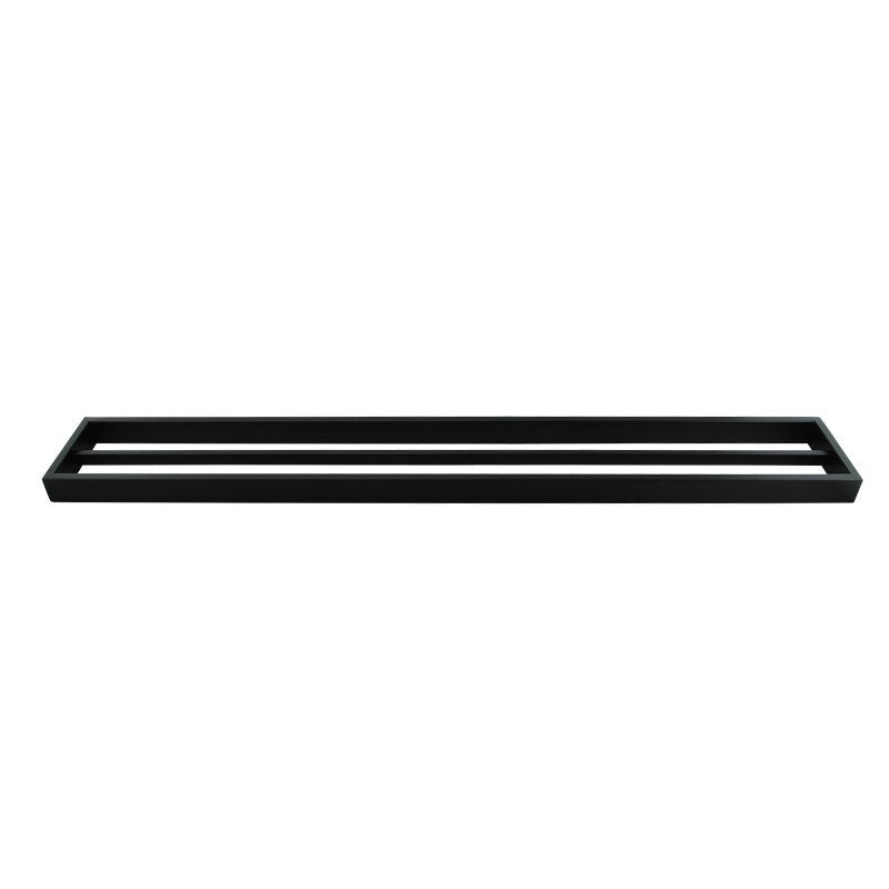 Cavallo Matte Black Square Double Towel Rail 800mm