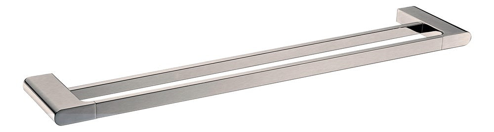 Persano Brushed Nickel Zinc Alloy 600mm Double Towel Rail