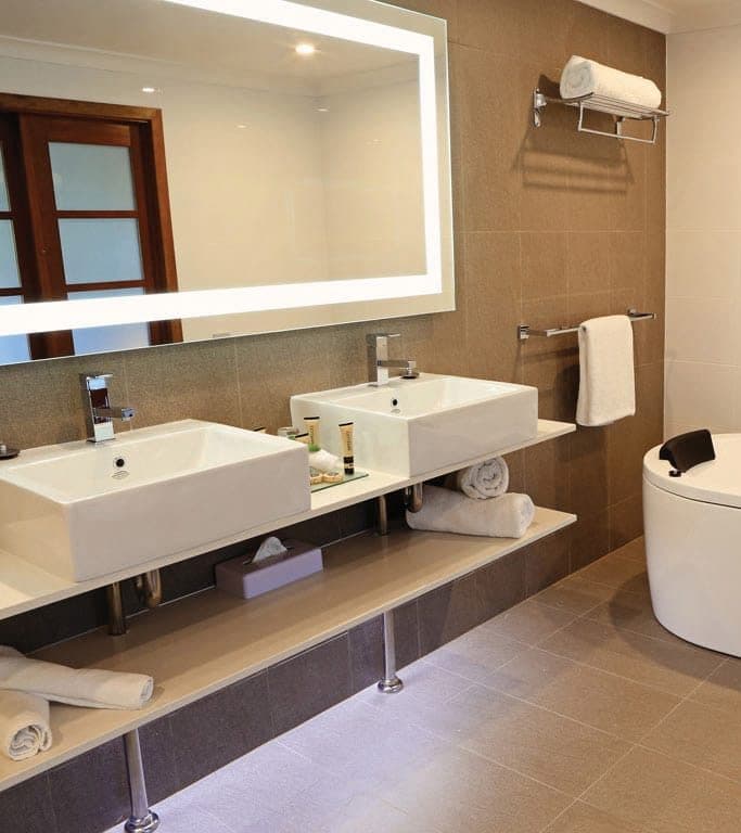 Backlit Rectangular Mirror with Border Cool - Includes Mirror Demister