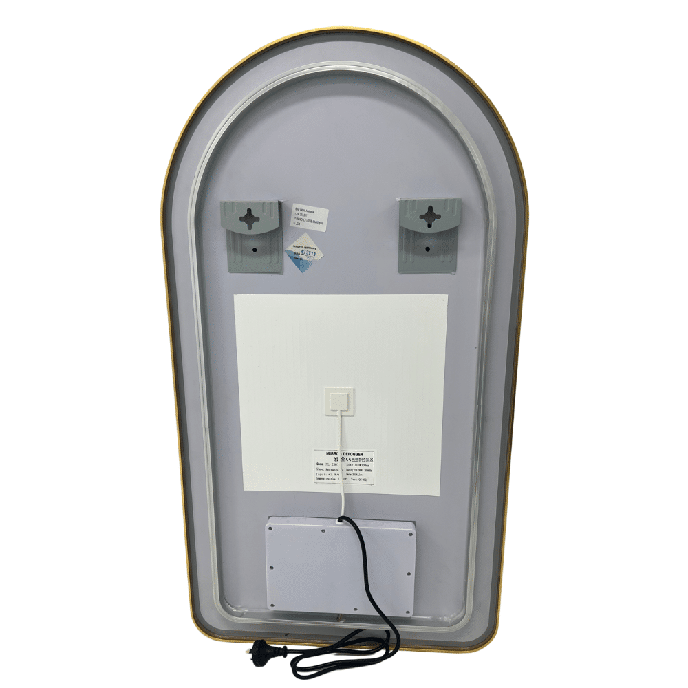Arched LED Wall Mirror - Black Bevel Frame Backlit Dimmable Defogger