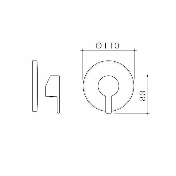 Stylus Basis R2 Bath/Shower Mixer Trim Kit