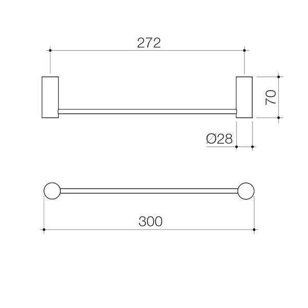 Stylus Basis Hand Towel Rail