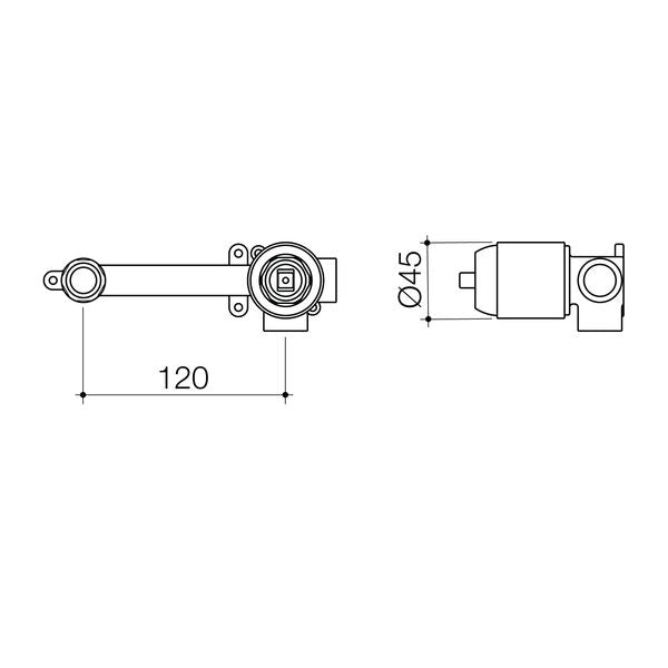 Stylus Basis Wall Basin/Bath Mixer In Wall Body