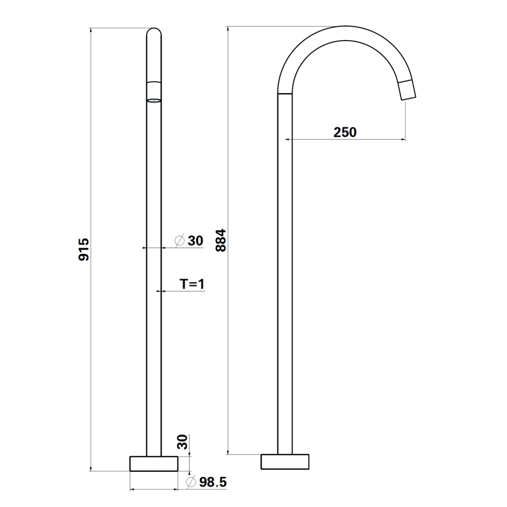 Bella Vista LVB Mica Freestanding Bath Spout