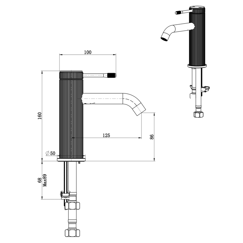 Bella Vista Mica Fluted Basin Mixer