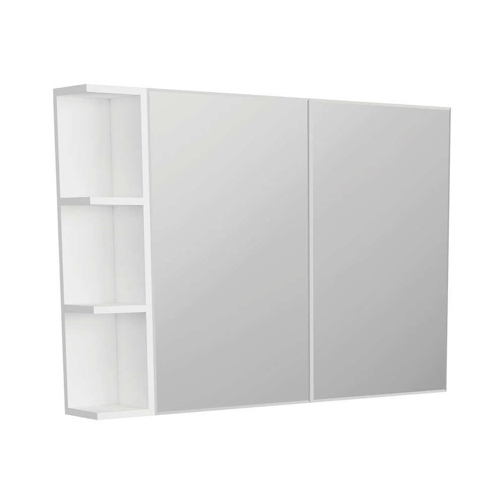 Bevel Edge Mirror Cabinet with 1 Side Shelf, 900mm