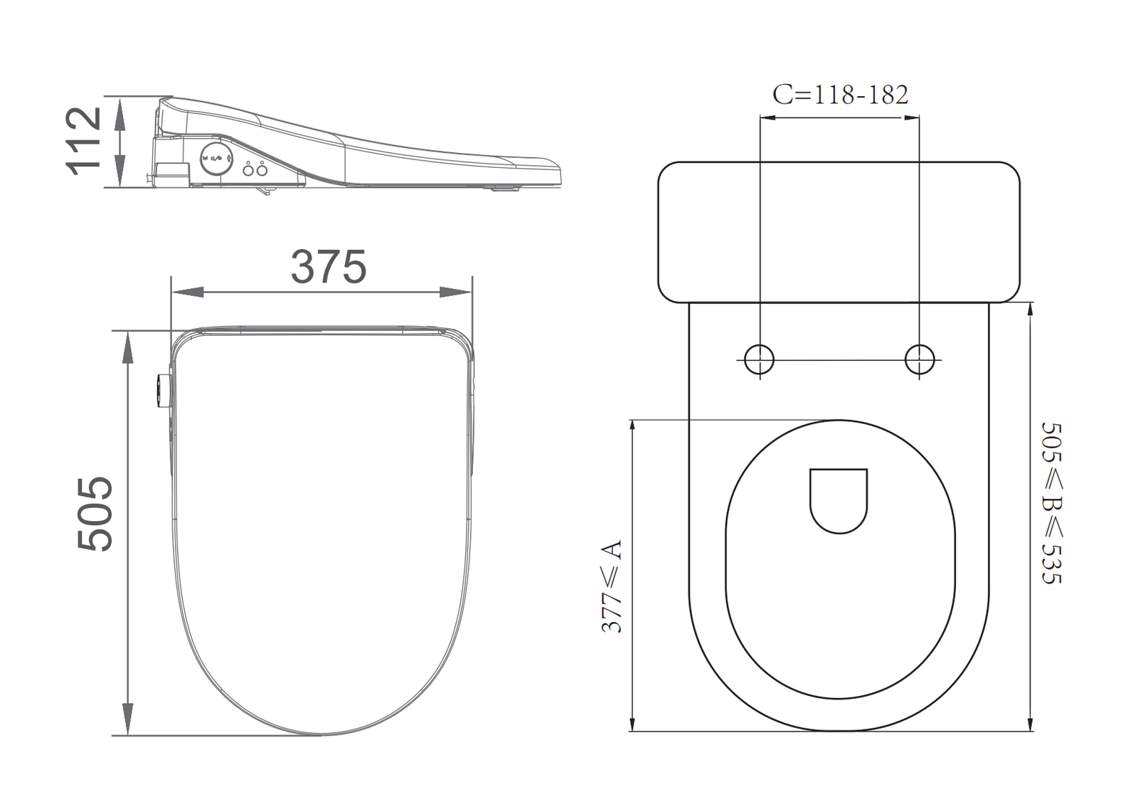 Lafeme Catania Standard Bidet Seat
