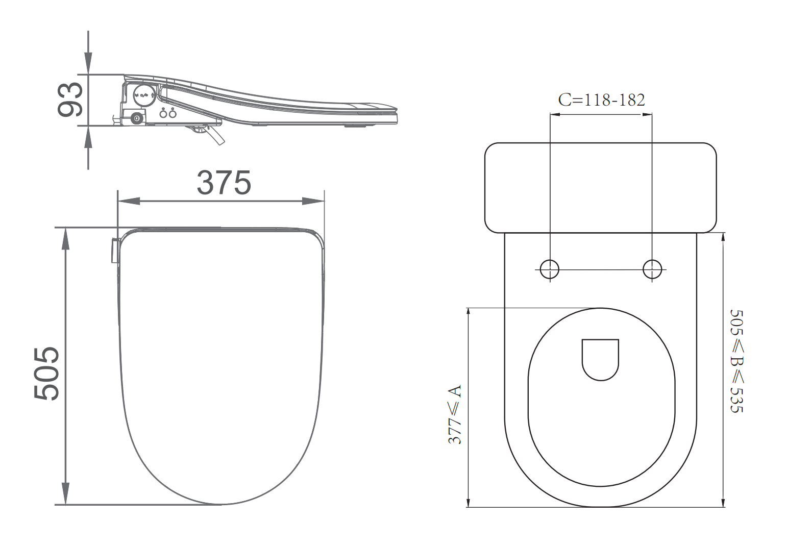 Lafeme Thea Standard Bidet Seat