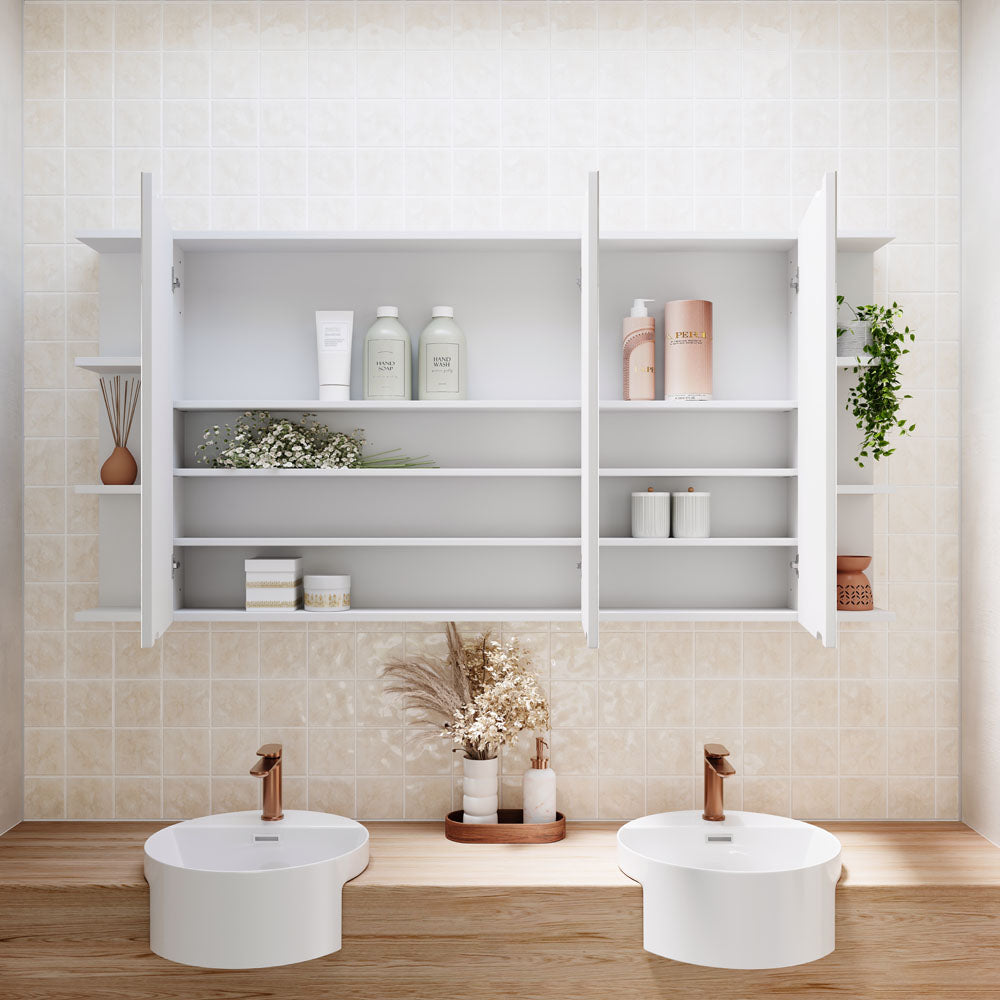 Fienza Bevel Edge Mirror Cabinet with 2 Side Shelves