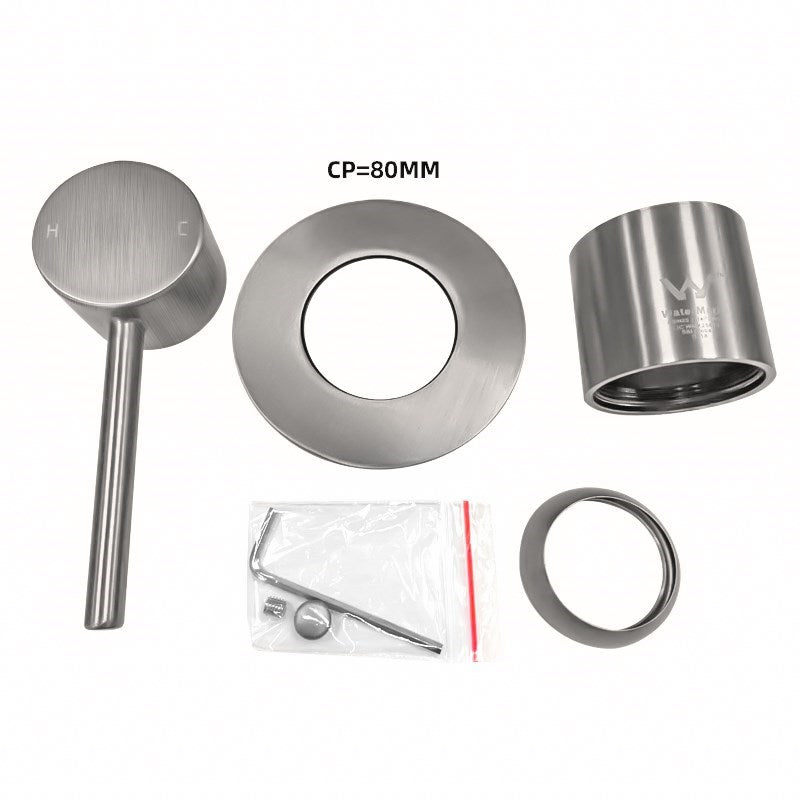 LUCID PIN - Brushed Nickel Wall Mixer（80MM Cover Plate）