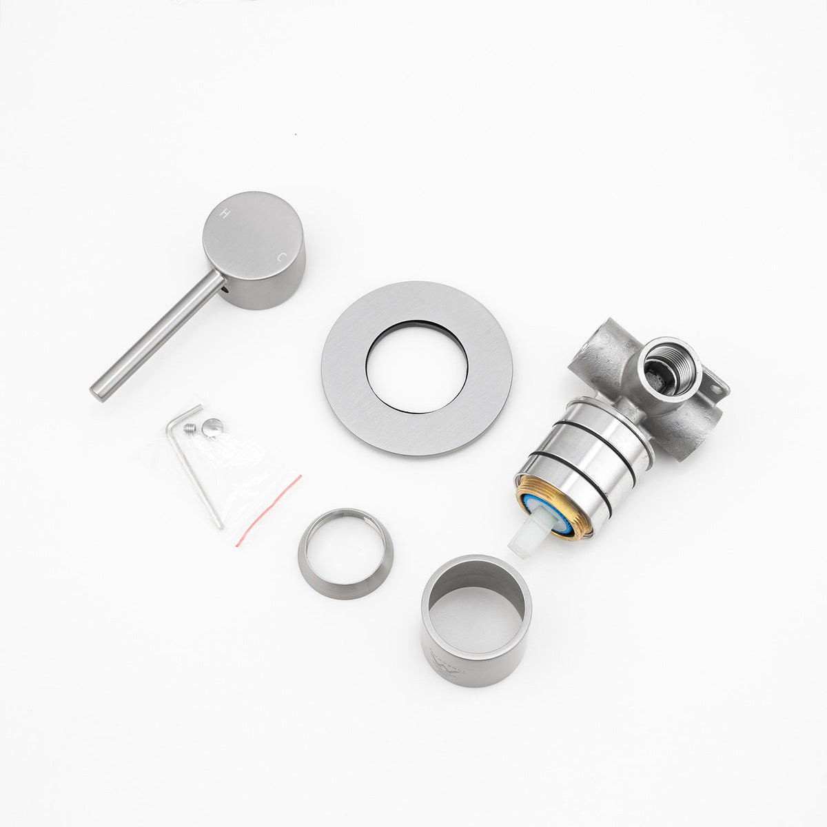 LUCID PIN - Brushed Nickel Wall Mixer（80MM Cover Plate）