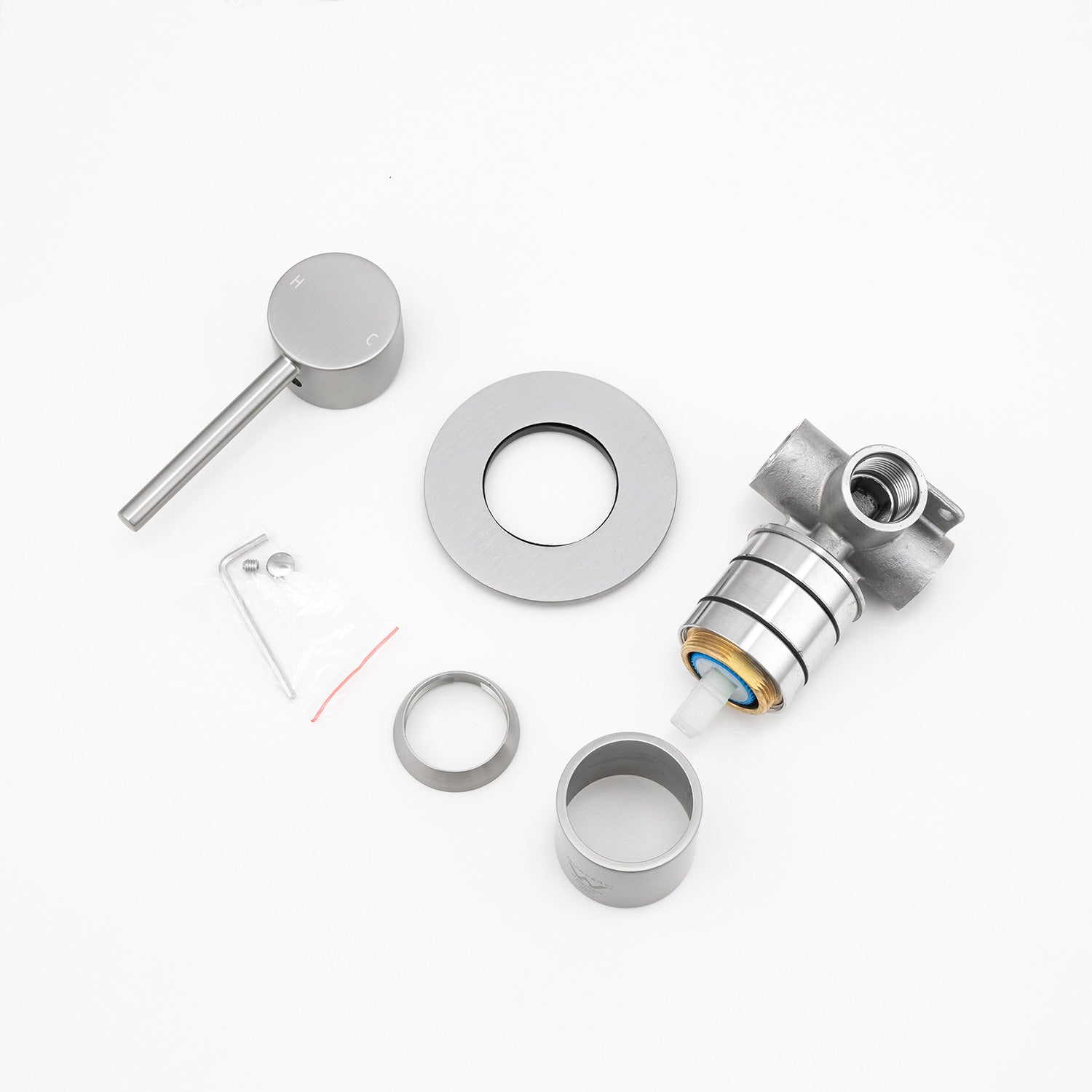 LUCID PIN - Brushed Nickel Wall Mixer（80MM Cover Plate）