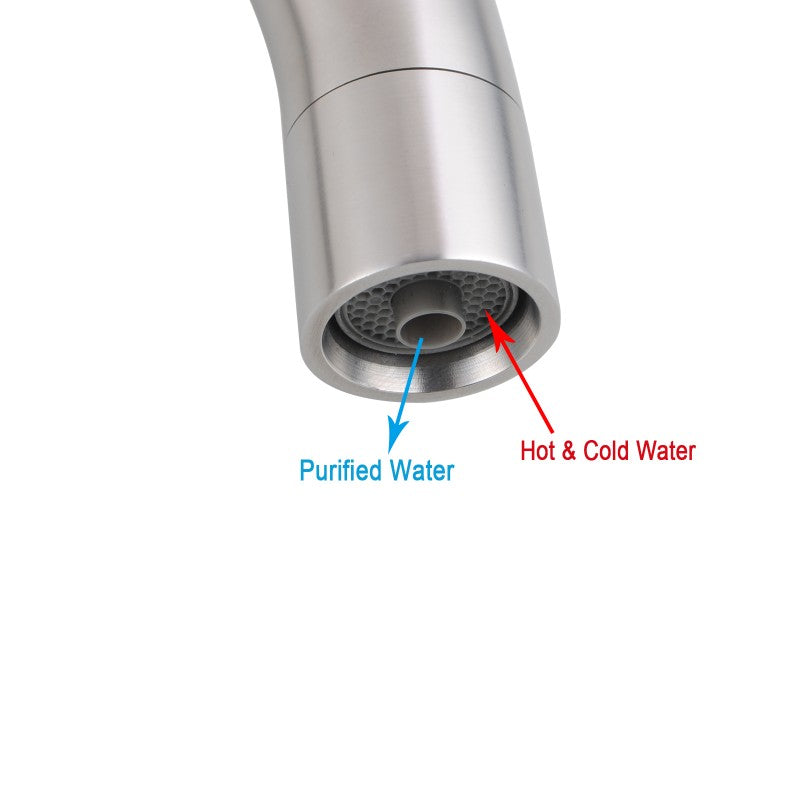 Aquaperla 3 Way Pure Drinking Water Hot & Cold Swivel Spout Kitchen Mixer