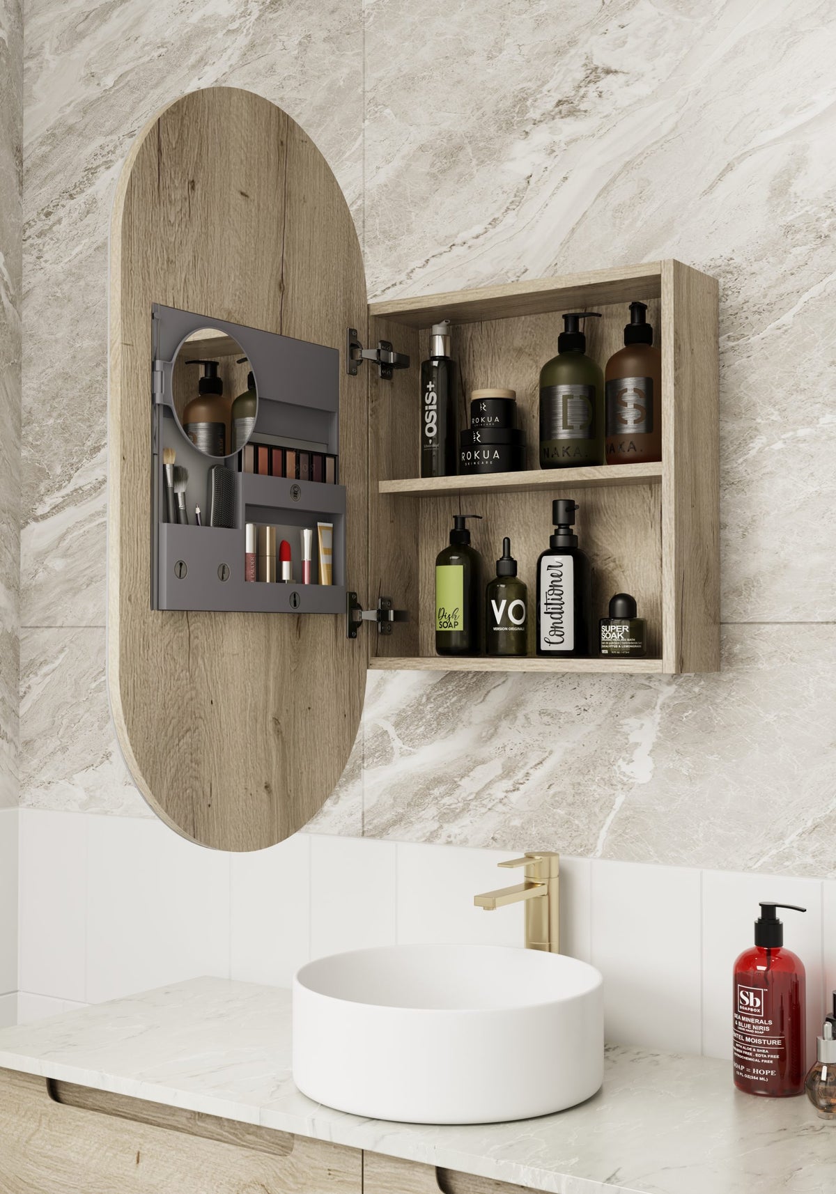 Aulic Beau Monde Oblong Shaving Cabinet