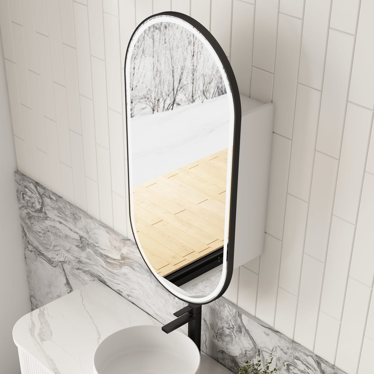 Aulic Beau Monde Oblong LED Shaving Cabinet