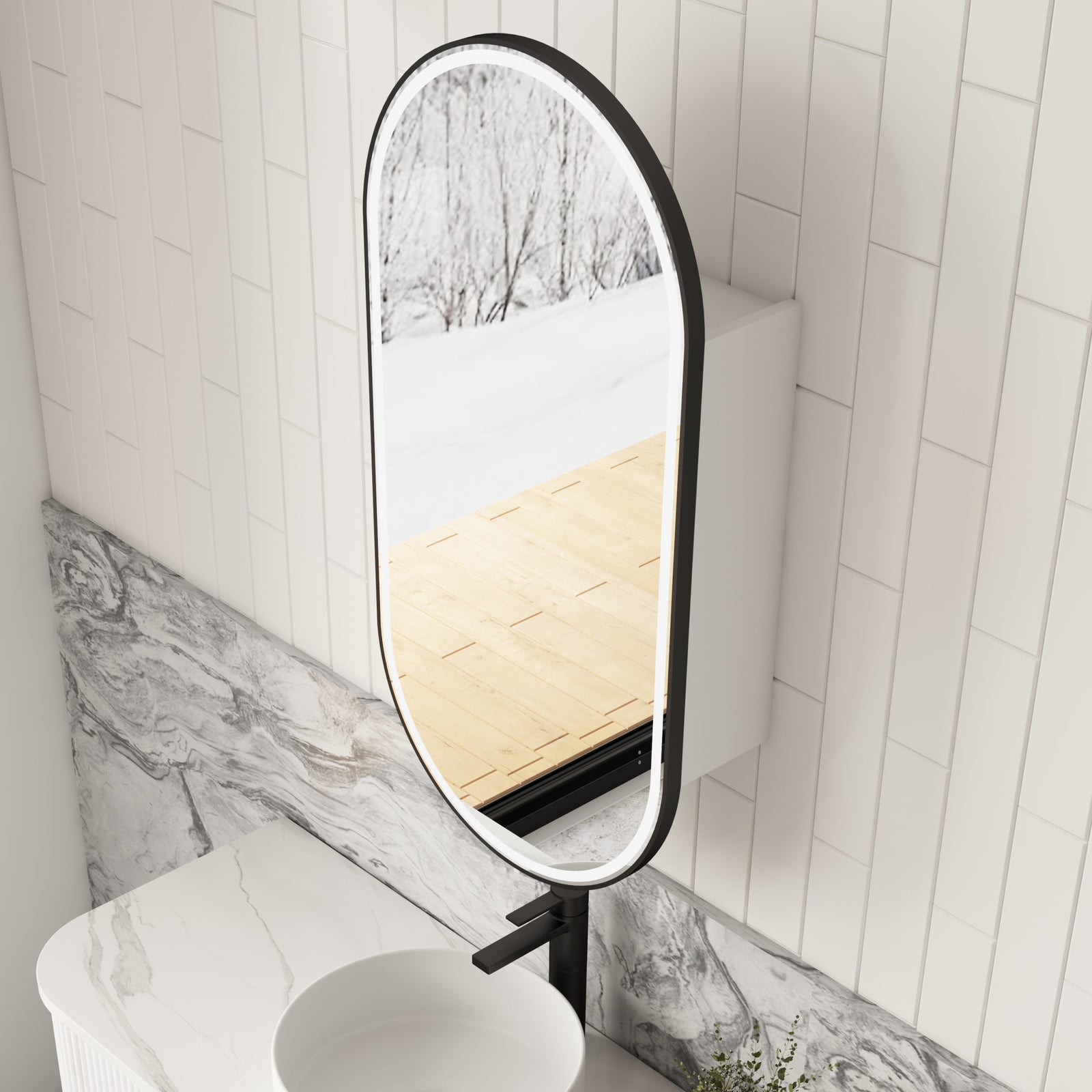 Aulic Beau Monde Oblong LED Shaving Cabinet