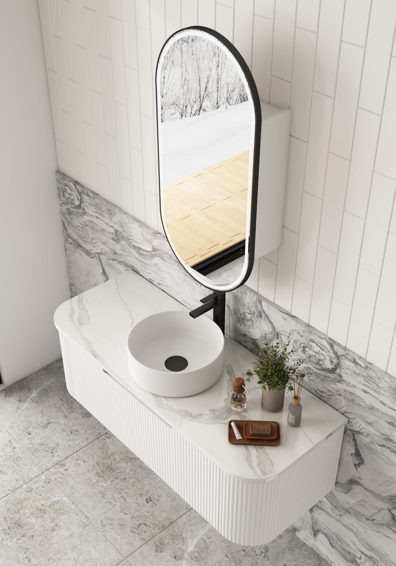 Aulic Beau Monde Oblong LED Shaving Cabinet