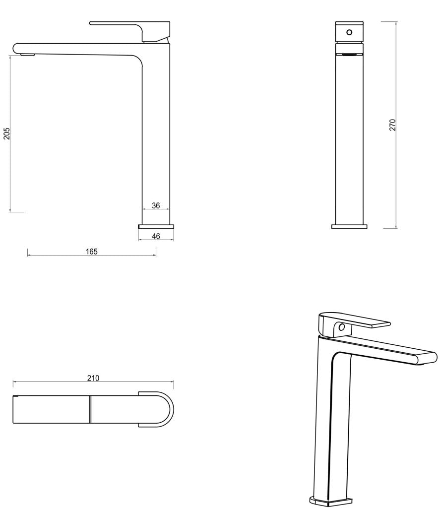 Bella Vista Beki Tall Basin Mixer