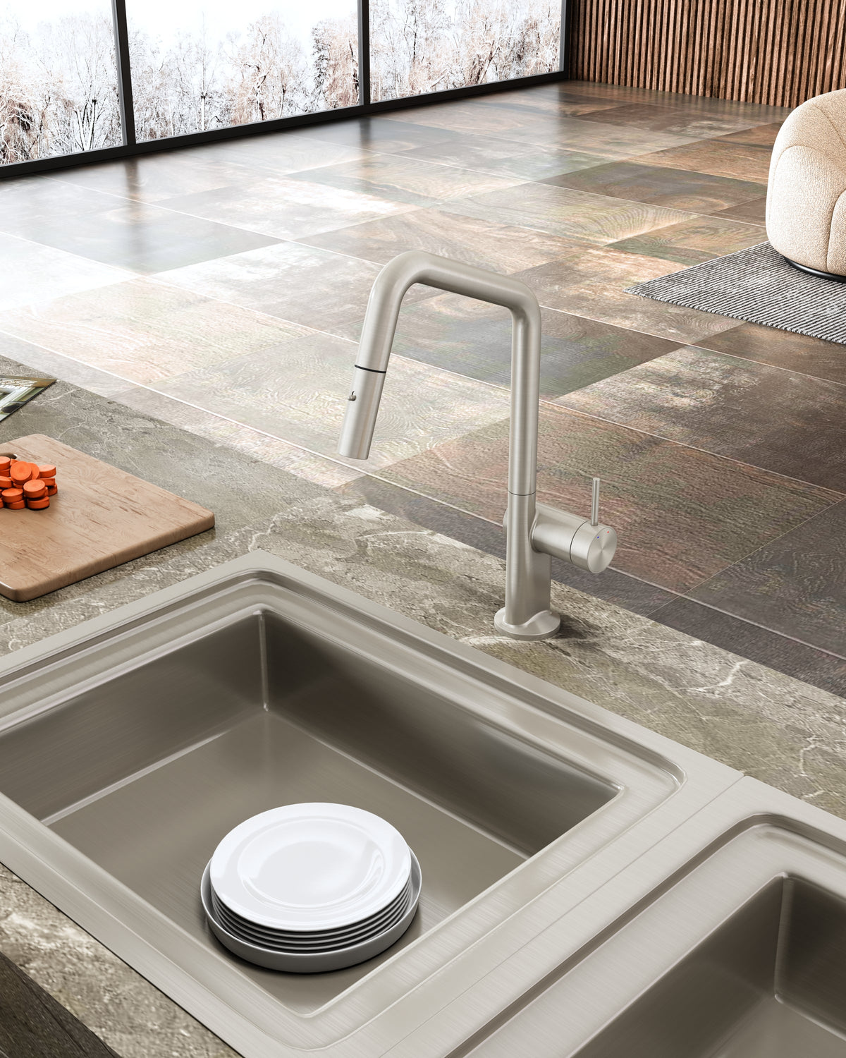 Navona Carysil Angle Pull Out Kitchen Mixer